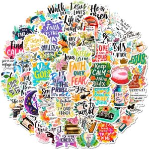 Wholesale 50 new bible stickers creative positive energy text short sentences inspirational English sentences waterproof hand book stickers
