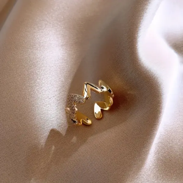 Heart Shape Copper Elegant Simple Style Open Rings Rings