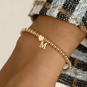 Wholesale PVD Coated Real Gold Plated Letter 201 Stainless Steel 304 Simple Style Classic Waterproof Non Tarnish Bracelets