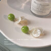 Wholesale Summer New Style ~ Forest Style Fresh Natural Shell 925 Silver Needle Handmade Design Earrings Green Earrings