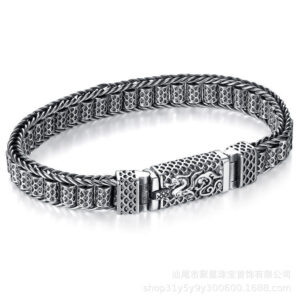 Dragon scale rotating bracelet 20cm ( 60kg-80kg ) with / Vintage thai silver