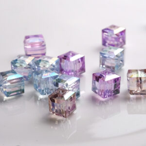 Wholesale 8mm multi-cut acrylic high-transparency square beads colorful three-dimensional loose beads diy bracelet earrings necklace accessories