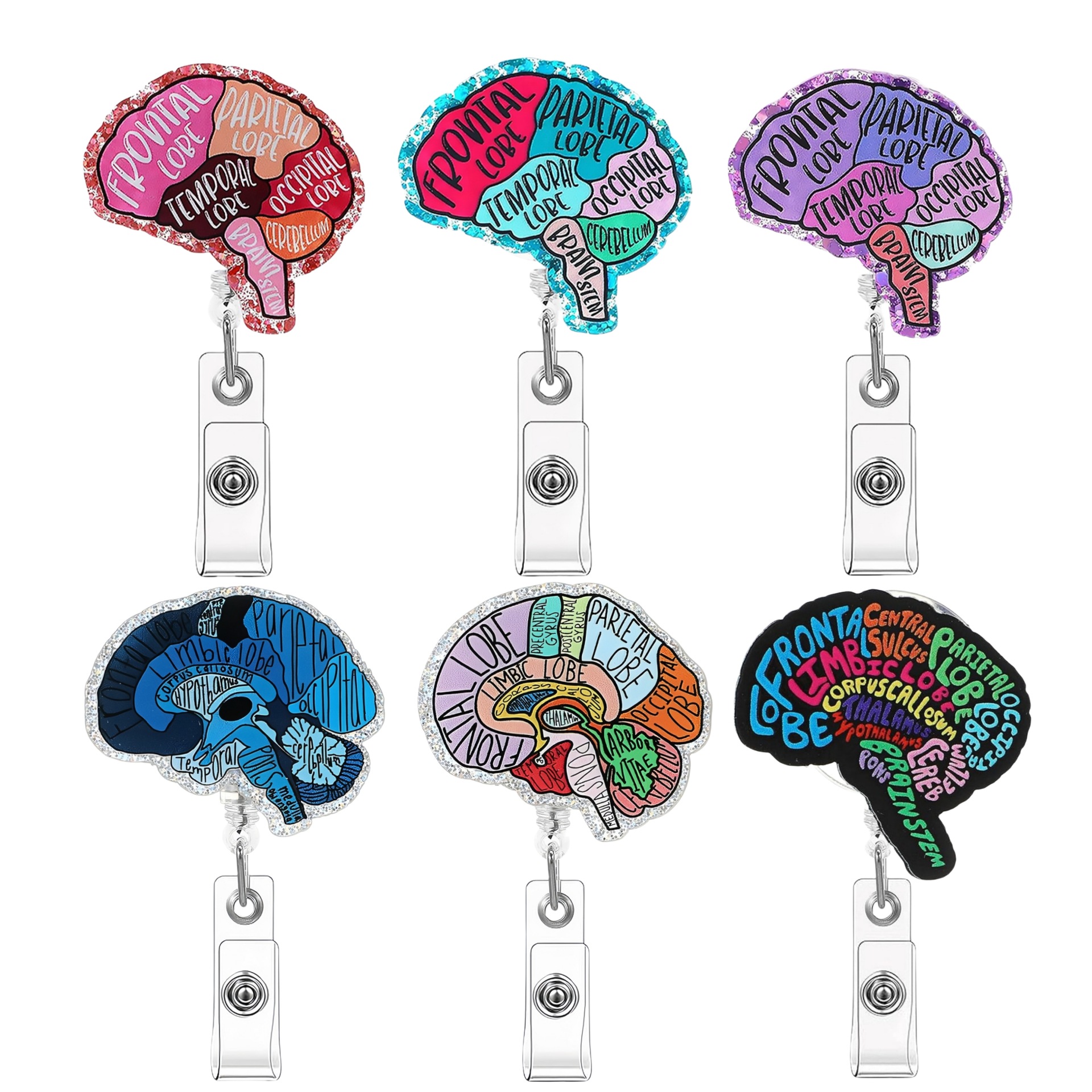 Wholesale New cross-border bright wder organ brain fun creative care oice brain doctor nurse badge easy pull buckle