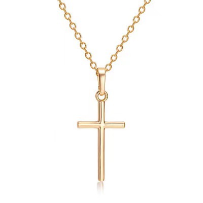 Wholesale European and American cross-border jewelry personalized fashion cross pendant necklace retro versatile men's and women's necklace clavicle chain