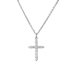 silver with cross chain