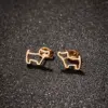 oly-3df5ed4dc0763810d9d7cb58d9d6193a Wholesale PVD Coated 18K Gold Real Gold Plated Dog 304 Stainless Steel Simple Style Waterproof Non Tarnish Ear Studs