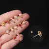 Copper Artificial Gemstones Ear Cartilage Rings & Studs Geometric Waterproof Non Tarnish Surgical Steel
