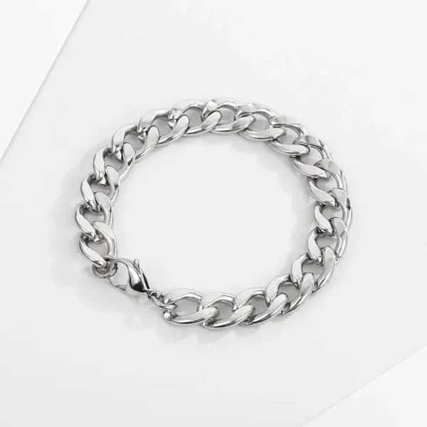 Wholesale 304 Stainless Steel Solid Color PVD Coated Stone-Free 18K Gold Plated Hip-Hop Waterproof Non Tarnish Plating Bracelets