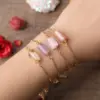 Wholesale Simple Style Irregular Agate Metal Patchwork Bracelets