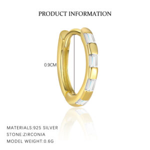 E4641-gold color/single / 925 silver