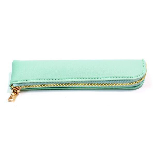 Wholesale Solid color leather large capacity pencil case