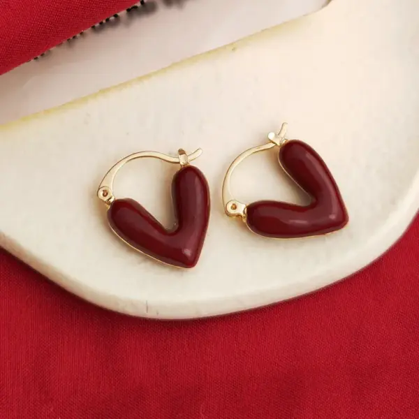 Wholesale 1 Pair Elegant Lady Heart Shape Inlay Copper Artificial Pearls Earrings