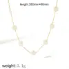 Wholesale PVD Coated Real Gold Plated 18K Gold Flower Shell 304 Stainless Steel Simple Style Classic Style Waterproof Non Tarnish 304 Stainless Steel Necklace