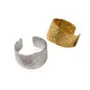 Wholesale Fashionable Titanium Steel Open Ring For Women Geometric Pattern Irregular Plasma Vacuum Furnace Gold Plated Bangle Jewelry