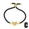 Wholesale Copper Vintage Style Cross Butterfly Inlay Zircon Bracelets