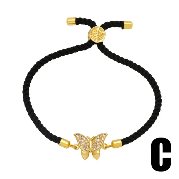 Wholesale Copper Vintage Style Cross Butterfly Inlay Zircon Bracelets