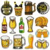 Wholesale New cartoon beer mug embroidered fabric patch, in stock, decorative badge, label, computer embroidery, iron-on patch.