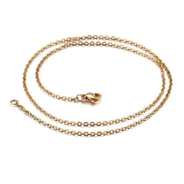 Wholesale PVD Coated 18K Gold Plated Geometric Titanium Steel Fashion Waterproof Non Tarnish Titanium Steel Lobster Trigger Clasp Closure Necklace