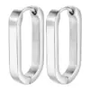 1 Pair Simple Style Oval Plating Stainless Steel Earrings