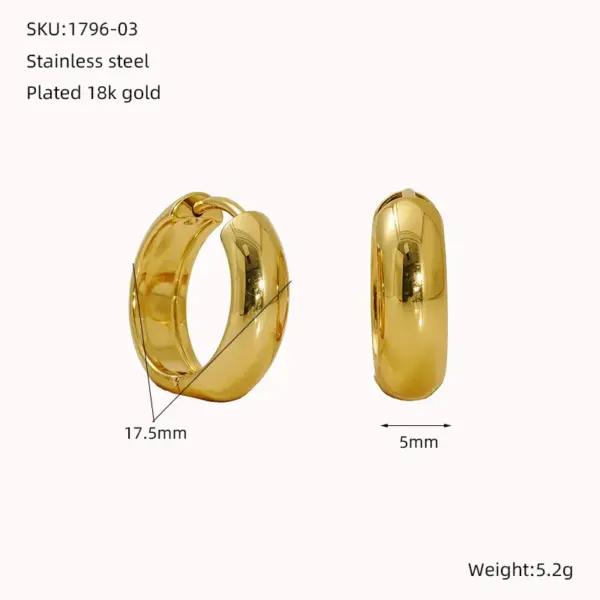 Wholesale 1 Pair Vacation Classic Style Round 304 Stainless Steel 18K Gold Plated Earrings