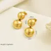 PVD Coated Real Gold Plated 14K Gold Solid Color 304 Stainless Steel Simple Style Solid Color Waterproof Non Tarnish Drop Earrings