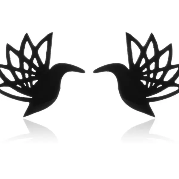 PVD Coated Real Gold Plated Dinosaur Heart Shape Stainless Steel Fashion Waterproof Non Tarnish Ear Studs