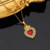 Wholesale Stylish stainless steel gold-plated heart-shaped oil drop necklace
