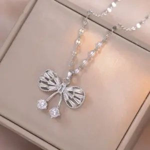 X1913 Steel Butterfly Necklace