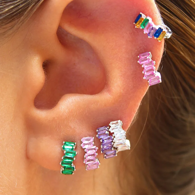 Wholesale 1 Pair Glam Cool Style Solid Color Copper Plating Inlay Zircon Gold Plated Earrings
