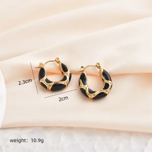 Wholesale Ion Plating (IP) 18K Gold Plated Circle 304 Stainless Steel Retro Classic Style Waterproof Non Tarnish Earrings