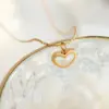 PVD Coated Real Gold Plated 18K Gold Heart Shape 304 Stainless Steel Elegant Waterproof Non Tarnish Bracelets Earrings Necklace