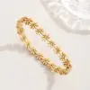 304 Stainless Steel Daisy PVD Coated 18K Real Gold Plated Sweet Simple Style Waterproof Non Tarnish Cable Chain Gold Bracelets Earrings Necklace
