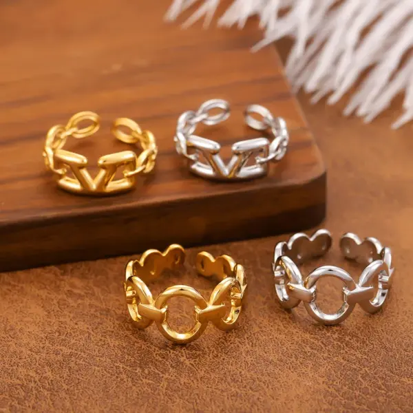 Wholesale Open Ring Stainless Steel Plated 18K Gold Women's Jewelry Geometric Multifunctional Hand Accessories