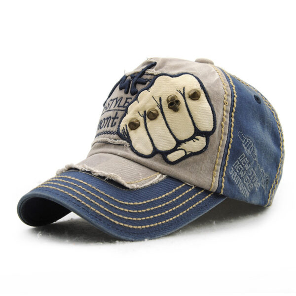 oly-3e3f93d5699a698c7f67cf004df2420c Wholesale Factory Direct Sales Fist Baseball Hat for Men and Women Trendy Fashion Letter Rivet Casual Peaked Cap