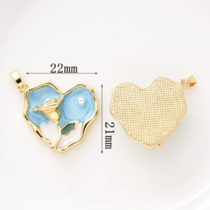 #56 18k golden blue heart (with melon seed buckle)