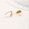 Vacuum Plating Real Gold Plated 18K Gold Irregular Square Water Droplets 304 Stainless Steel Streetwear Waterproof Non Tarnish Ear Studs