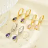 Wholesale 1 Pair Casual Vintage Style Simple Style Water Droplets Plating Inlay 304 Stainless Steel Copper Zircon Gold Plated Drop Earrings