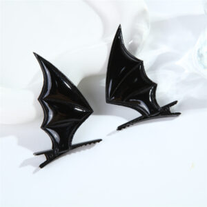 Bright leather black hairpins (1 pair)