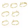 Wholesale Jewelry Fashion Letter 304 Stainless Steel 18K Gold Plated Stainless Steel Rings