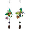 Wholesale Butterfly Glass Painted Metal Wind Bell Iron Crafts Hanging Decorations Creative Garden Pastoral Gifts St