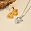Wholesale Jewelry Fashion Heart Shape 201 Stainless Steel Artificial Diamond Plating Inlay Stainless Steel Necklaces