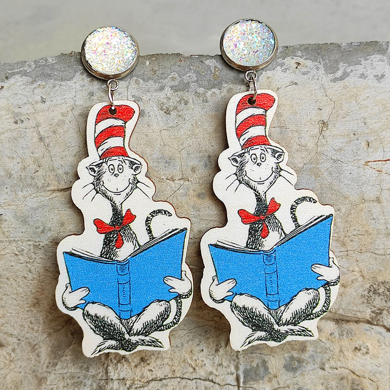 Wholesale Student Teacher Shiny Wooden Earrings