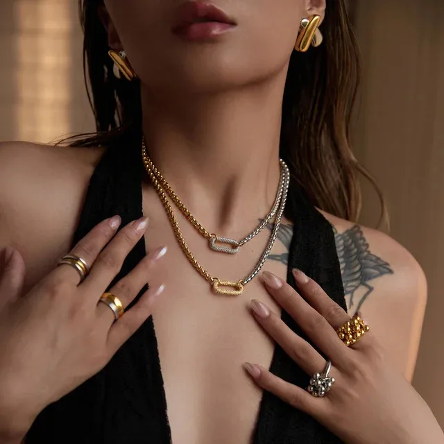 Wholesale Jewelry Casual Elegant Lady Geometric 304 Stainless Steel Plating Pendant Necklace