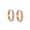 Wholesale 1 Pair Simple Style Classic Style Streetwear Zircon Enamel Inlay Copper Zircon Gold Plated Earrings