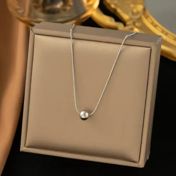 Simple Style Heart/Geometric/Water Ripple Design Necklace Suitable For Women To Wear 304 Stainless Steel Vacuum Plating (Furnace)