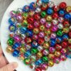 Wholesale Christmas-print metallic beaded beads