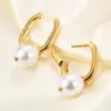 1 Pair Fashion Solid Color Plating Stainless Steel Gold Plated Hoop Earrings