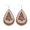 Wholesale Christmas Openwork Christmas Tree Sequin Leather Tearop Multi-Layer Earrings