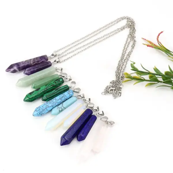 Wholesale Simple Style Leaf Agate Pendant Necklace In Bulk