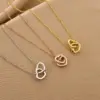 Wholesale Real Gold Plated Heart Shape 304 Stainless Steel Copper Fashion Waterproof Non Tarnish Pendant Necklace